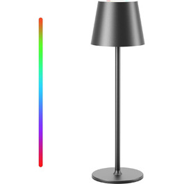 LED настільна лампа Qsky бездротова диммируемая з акумулятором, тепле світло 3000K+RGB, водонепроникна (IP54), для дому та вулиці (2 срібні + 1 чорна)