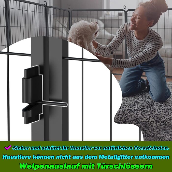 Клітка-забіг для собак HENGMEI: 80 см, складана, для собак, котів, кроликів, для дому та вулиці, 6 частин