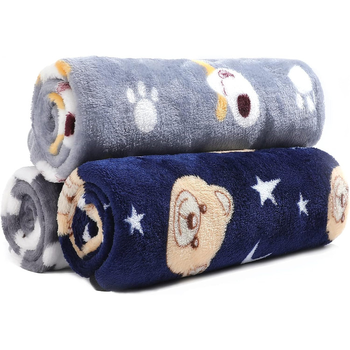 М'яка ковдра для собак та котів Demigeat, 3 шт. – тепла, миюча, для літа та весни, для лежанки, переноски (середній, сірий)