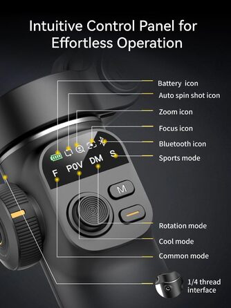 Стабілізатор для смартфона AOCHUAN X2: 3-осьовий гімбал з OLED-дисплеєм та 7.8-дюймовою штангою, чорний