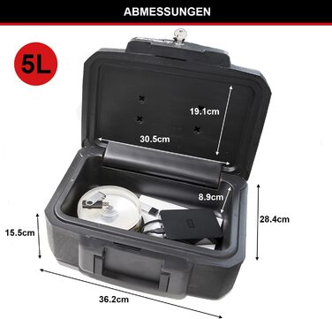 Master Lock Fireproof and Waterproof Safe with Key - Triple Protection: Flight, Fire & Flood, 5L, 15.5 x 36.2 x 28.4 cm