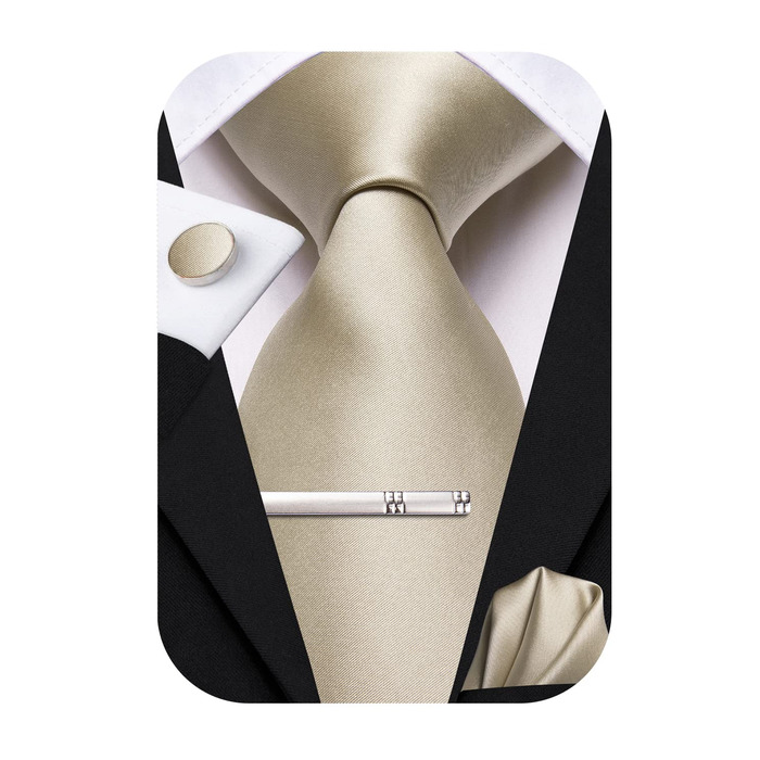 Набір краваток для чоловіків Hi-Tie (4 шт.): рожевий, синій, чорний, краватка, кишеньковий хустинка, кравецькі затискачі, кравецька шпилька для весілля