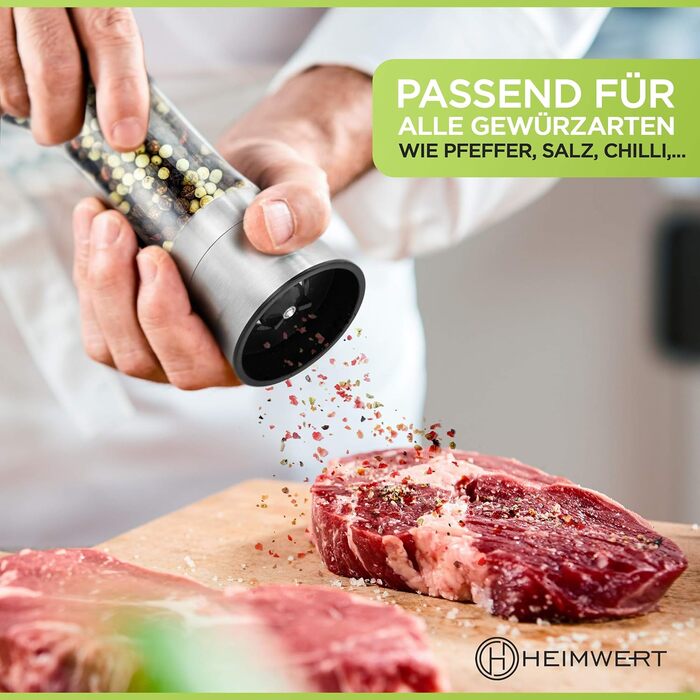 Набір для солі та перцю з керамічним млином: преміум-якість, нержавіюча сталь, для кухні