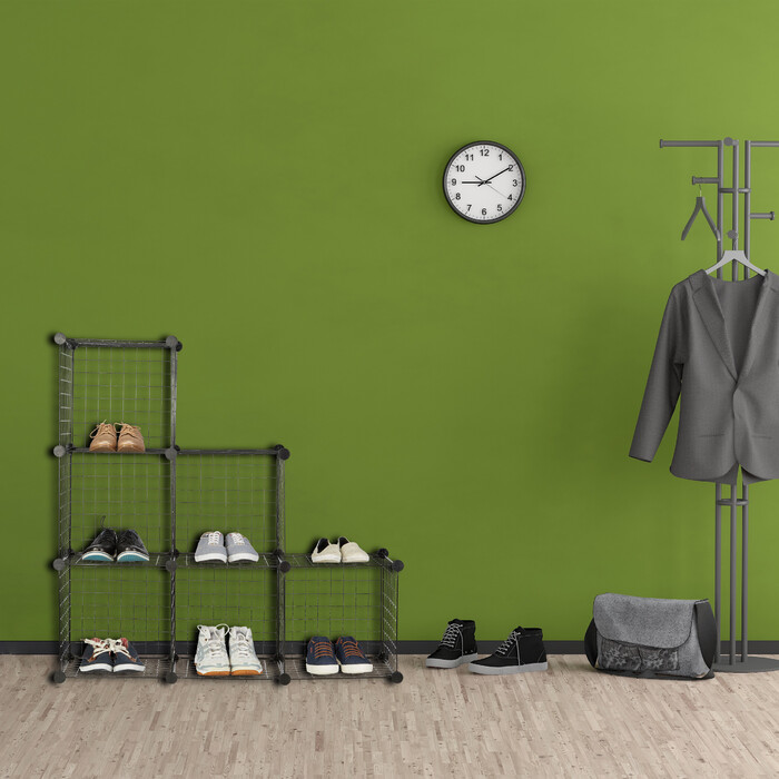 Relaxdays Wire Grid Shelf System with 6 Compartments