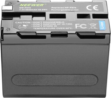 Акумулятор Neewer 6600mAh Li-ION для Sony NP-F970/960/975/570/750/770 з LCD-зарядним пристроєм