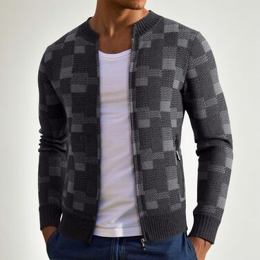 Чоловіча флісова куртка з кишенями, кардиган на блискавці, светр-куртка без капюшона, тепла зимова куртка, сірий колір