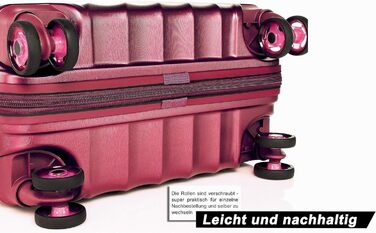 ABISTAB VERAGE Kinetic 4-Double-Wheel Trolley, large, weight -76cm, 106-127 expandable, TSA lock, ABS/PC hard-shell suitcase, travel suitcase, Burgundy (Burgundy, M)