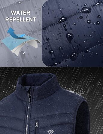 Чоловіча жилетка MoFiz: легка степна жилетка з коміром-стійкою, тепла, з підкладкою, гібридна, для активного відпочинку, роботи, гольфу, хайкінгу, темно-синього кольору