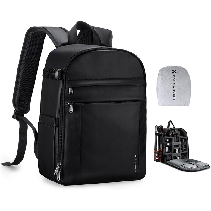 Рюкзак для фотокамери K&F CONCEPT з захистом від дощу, для DSLR/SLR, зелений з імітацією шкіри