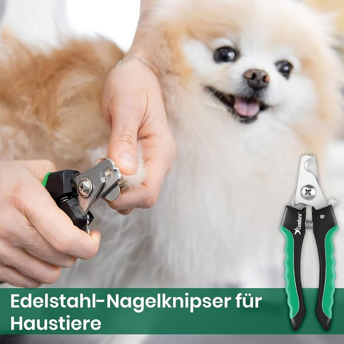 Професійні когтерізки для собак та котів Candure з пилочкою, нержавіюча сталь, 15 см, безпечний захист