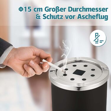 Металева підставка-попільниця для вулиці та дому, чорна. Відро для сміття, стійка, для входу, анти-вітер.