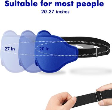 Маска для сну для чоловіків та жінок, 3D-контурна, блокує світло, з регульованим ремінцем, дихаюча та м'яка, для сну, йоги, подорожей (Блакитна)