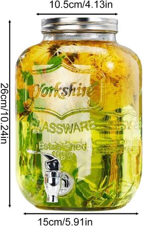 Drink Dispensers for Parties, Leakproof Beverage Dispenser Spigot, Food Grade, Transparent, Iced Beverage Jugs, Party Hosting Accessories for Lemon, Sangria, and Drinks