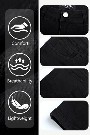 Чоловічі джинси GINGTTO Slim Stretch Skinny чорні 34W/32L