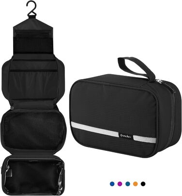 Чоловіча та жіноча дорожня туалетна косметичка, водонепроникна, складна, чорного кольору