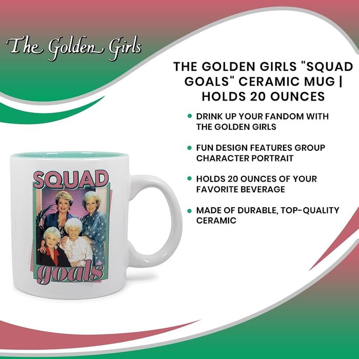 Silver Buffalo The Golden Girls Squad Goals Ceramic Mug | Holds 20 Ounces