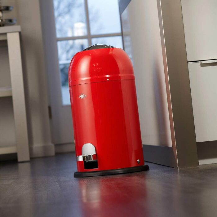 Сміттєвий кошик WESCO Kickmaster Junior на 12 л, графіт матовий, зі сталевим корпусом та м'яким закриванням