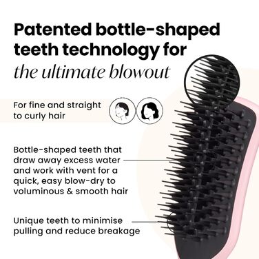 Тінгл Тізер Щітка для волосся Easy Dry & Go Pink – швидке сушіння, без пошкоджень, рожева