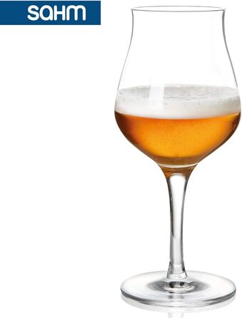 Sahm Beer Glasses Set - 6 pcs - 420ml Beer Sensory Glass - Dishwasher-Safe Beer Glasses - Ideal Gourmet Beer Gift & Craft Beer Glasses