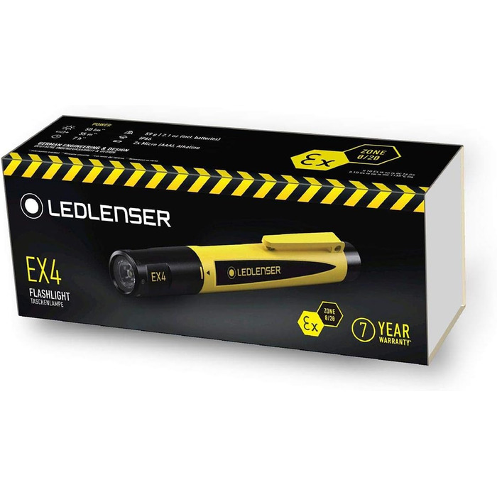 Світлодіодний ліхтар Ledlenser EX4 для майстерні, вибухозахищений, на батарейках AAA, 50 лм, водонепроникний IP68, для зони EX 0/20