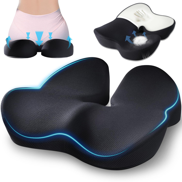 Ортопедична подушка для сидіння з ефектом пам'яті (Memory Foam) для офісного крісла та стільця