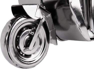 BRUBAKER Wine Bottle Holder Scooter Rider Silver - Metal Sculpture Bottle Stand - 27 cm Metal Figure Wine Gift for Scooter Fans - with Greeting Card