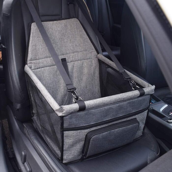 Водонепроникний килимок для автомобіля з домашніми тваринами GUOYI® - безпечний, двошаровий, потовщений, з переносною сумкою та подушкою для подорожей (сірий з чорною сумкою)