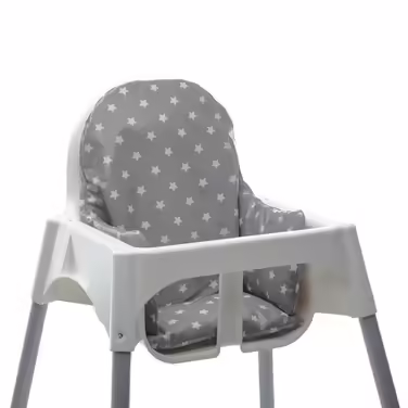 Ikea Antilop High Chair Insert for Children's High Chair - Liner 37x36x24 cm High Chair Cushion Seat Cushion Chair Cushion for Stair High Chairs Seat Cover Seat Reducer (Gray with white stars) Gray Stars