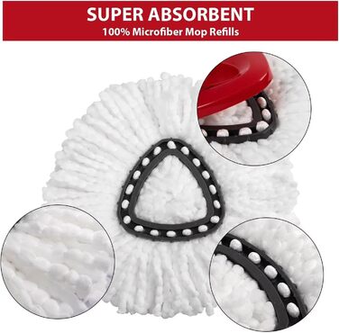 Replacement heads for Ocedar Mop, replacement head, EasyWrin Spin Mop heads, easy cleaning, 5 pieces