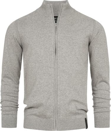Кардиган чоловічий Indicode з V-подібним вирізом та стоячим коміром, 80% бавовна, XXL, сірий мікс