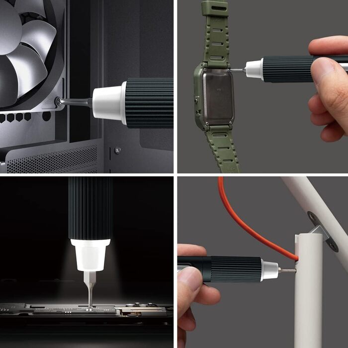 JAKEMY Мініатюрний електричний шуруповерт E21-B: набір для дрібної механіки з регулюванням крутного моменту, LED-підсвічуванням та USB-C зарядкою