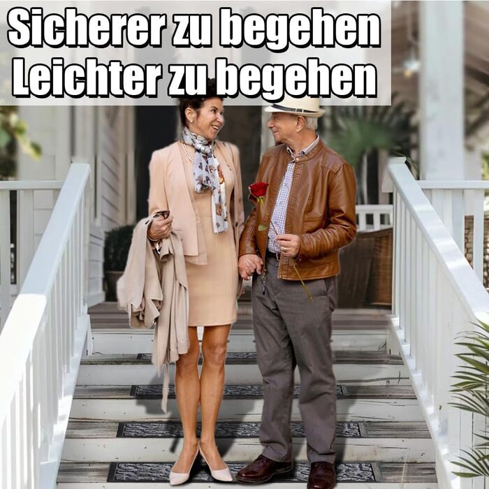 Гумові килимки для сходів Aucuda, 6 шт., 76x22 см, зовнішні, антиковзкі, водостійкі, сірі (листя)