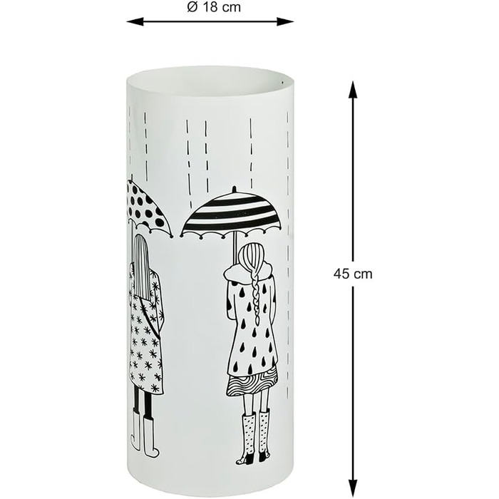 Підставка для парасольки HAKU Möbel, біла, металева, 45x18 см, сучасний стиль