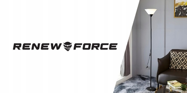 Елегантна торшерна лампа Renew Force, E27, 60 Вт, чорна