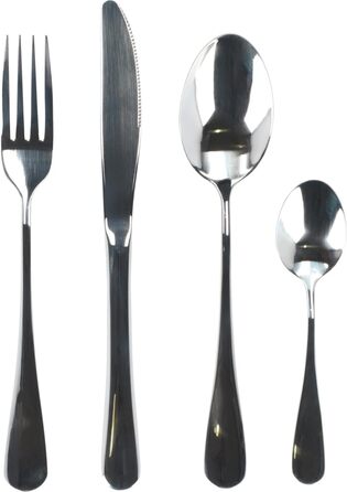 BERGER Cutlery Set Stainless Steel 16-Piece | Camping Cutlery for 4 People | Includes Storage Bag | High-Quality Cutlery