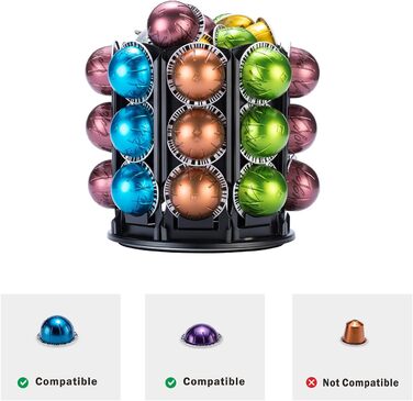 Організатор для капсул Nespresso Vertuo Carousel – чорний (60+ капсул)