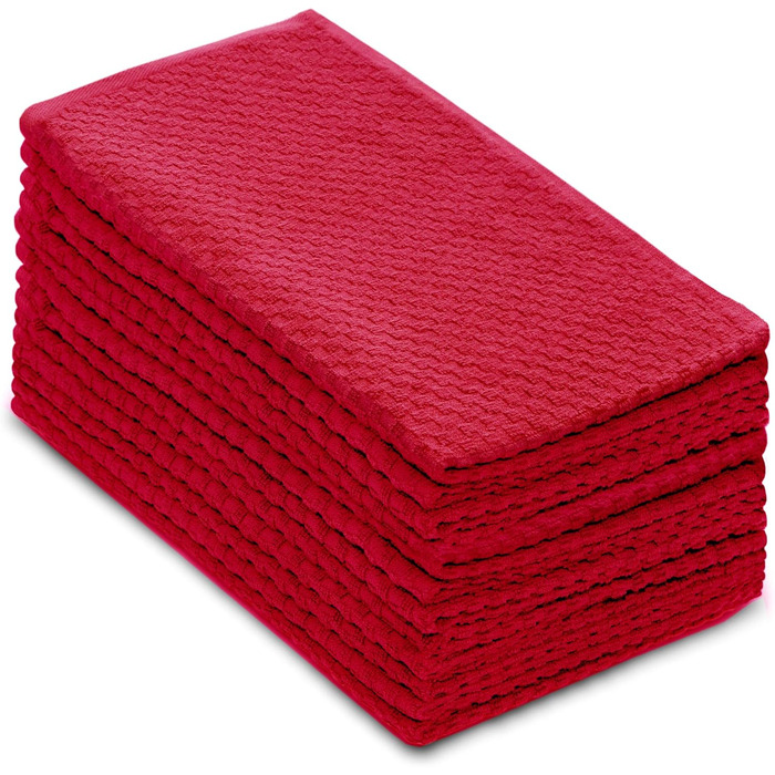 Кухонні рушники COTTON CRAFT з вафельної махри, 100% бавовна, м'які, швидковбирні, швидковисихаючі, мінімум ворсу, багаторазові, 40,6×71,1 см, для кухні, бару, прибирання