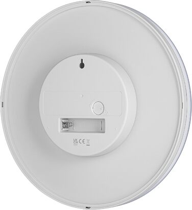 Braun Classic Analog Wall Clock with Silent Quartz Movement, Easy to Read, 23 cm Diameter in White, Model BC26W.