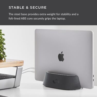 HumanCentric Adjustable Laptop Stand & Dock - Leather - for MacBook Pro & Laptops (0.5-1.5