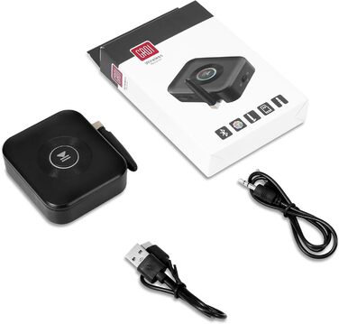 OQIMAX Bluetooth 5.1 Передавач/Приймач Аудіо з AUX/RCA/Оптикою, TF-карта, USB, для TV, Stereoanlage (Чорний)