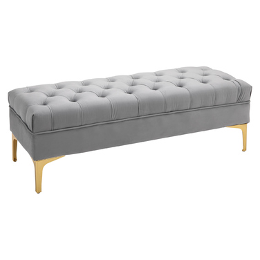 HOMCOM Bench Bed Bench Shoe Bench with Raised Legs in Light Grey 118x45x42cm for Bedroom and Hallway