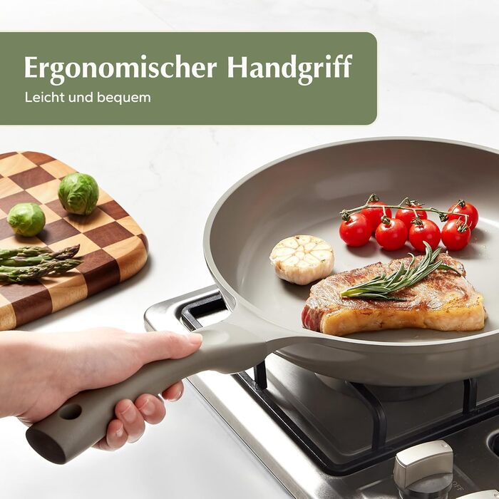 Redchef Ceramic Non-Stick Fry Pan - 28cm Induction Compatible, Omelette Pan - Chef's Quality, Scratch & Dishwasher Safe, PTFE, PFAS & PFOA Free