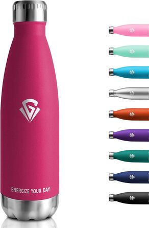 Термос-пляшка 1000 мл, термоізольована металева пляшка без BPA, подвійні стінки, підходить для газованої води, ізотермос для кемпінгу, дітей, фітнесу, спорту, подорожей, для хлопчиків та дівчаток (750 мл, Рожевий)