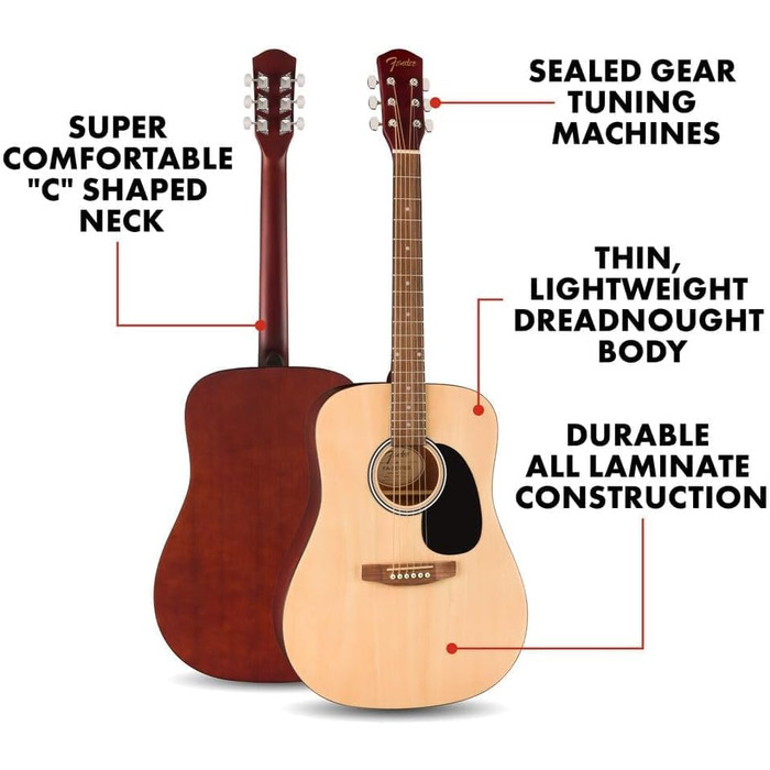 Акустична гітара Fender Alternative Series Dreadnought + аксесуари (Gigbag, підставка, ремінь)