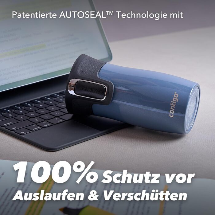 Термокружка Contigo West Loop Autoseal з нержавіючої сталі, 300 мл, вихідний отвір, для кави на виніс, витримує протікання