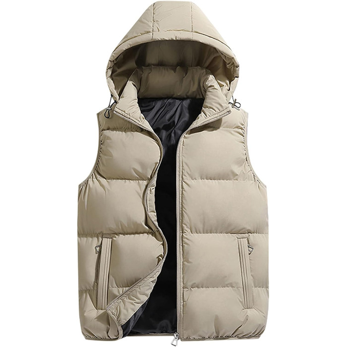 Чоловіча жилетка SeaUr з пухом, водонепроникна, легка, з капюшоном та кишенями, зелена (S, Хакі)