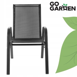 Набір металевих садових стільців GoGarden, чорні, 2 шт.