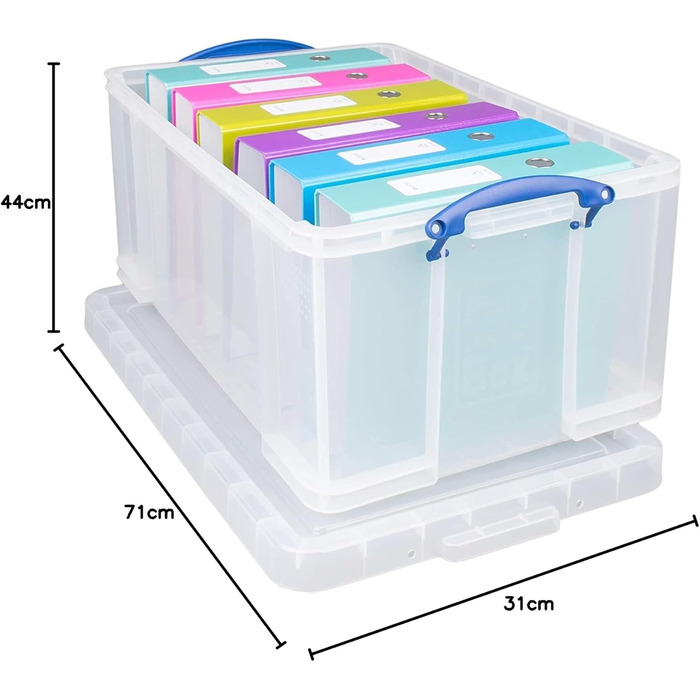 Really Useful Box 2-Pack, 64 Liter, for organizing and storage, 710 x 440 x 310 mm, transparent