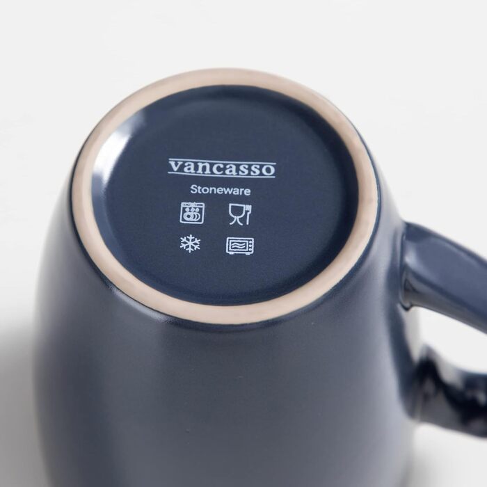 Coffee Mugs, Stoneware, Vancasso BUBBLE 12-Piece Mug Set, 380ml Coffee Cups with Handle