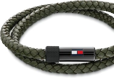 Чоловічий браслет Tommy Hilfiger з шкіри та магнітною застібкою (зелений)